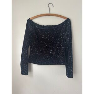 Vintage Scott McClintock Velvet Top Long Sleeve‎ Sparkle  Whismigoth Gothglam